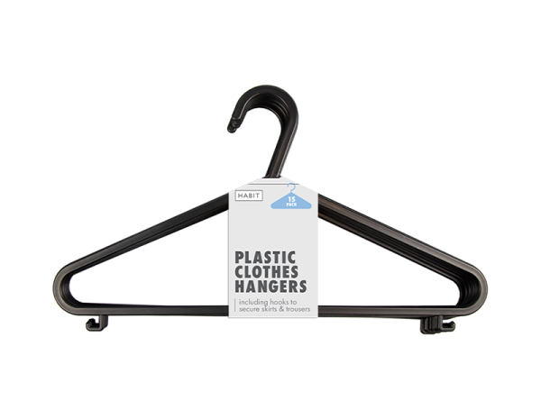 Plastic Coat Hangers 15pk - 5056283865725