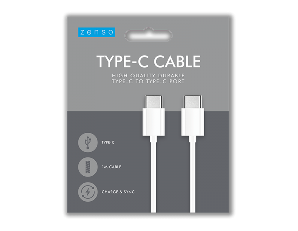 White Type C To Type C Cable 1m - 5056170363204