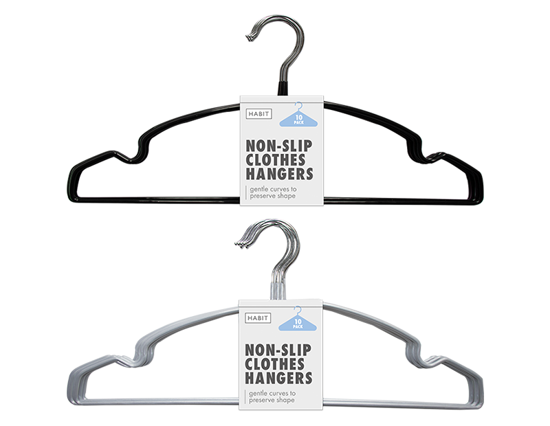 Non Slip Plastic Coated Hangers 10pk - 5056283859397